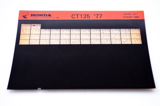 OEM Honda CT125 1980/August '77 Parts Catalog Microfiche