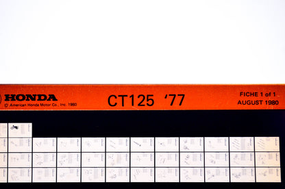 OEM Honda CT125 1980/August '77 Parts Catalog Microfiche