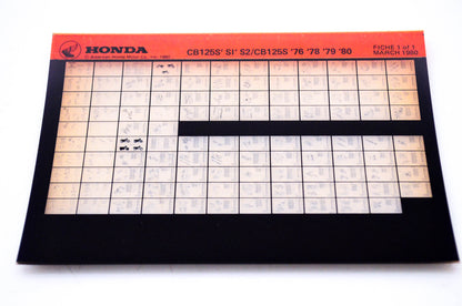 OEM Honda CB125S' SI' S2/CB125S 1980/March '76 - '80 Parts Catalog Microfiche