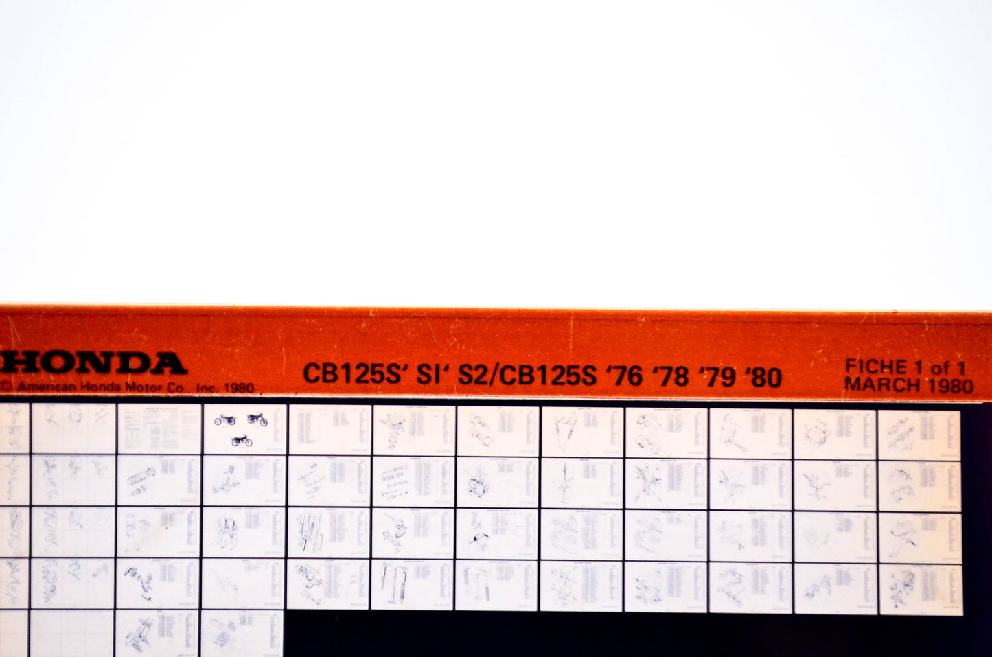 OEM Honda CB125S' SI' S2/CB125S 1980/March '76 - '80 Parts Catalog Microfiche