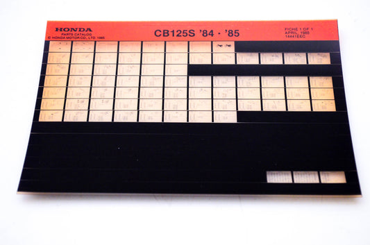 OEM Honda CB 125S 1985/April '84 - '85 Parts Catalog Microfiche