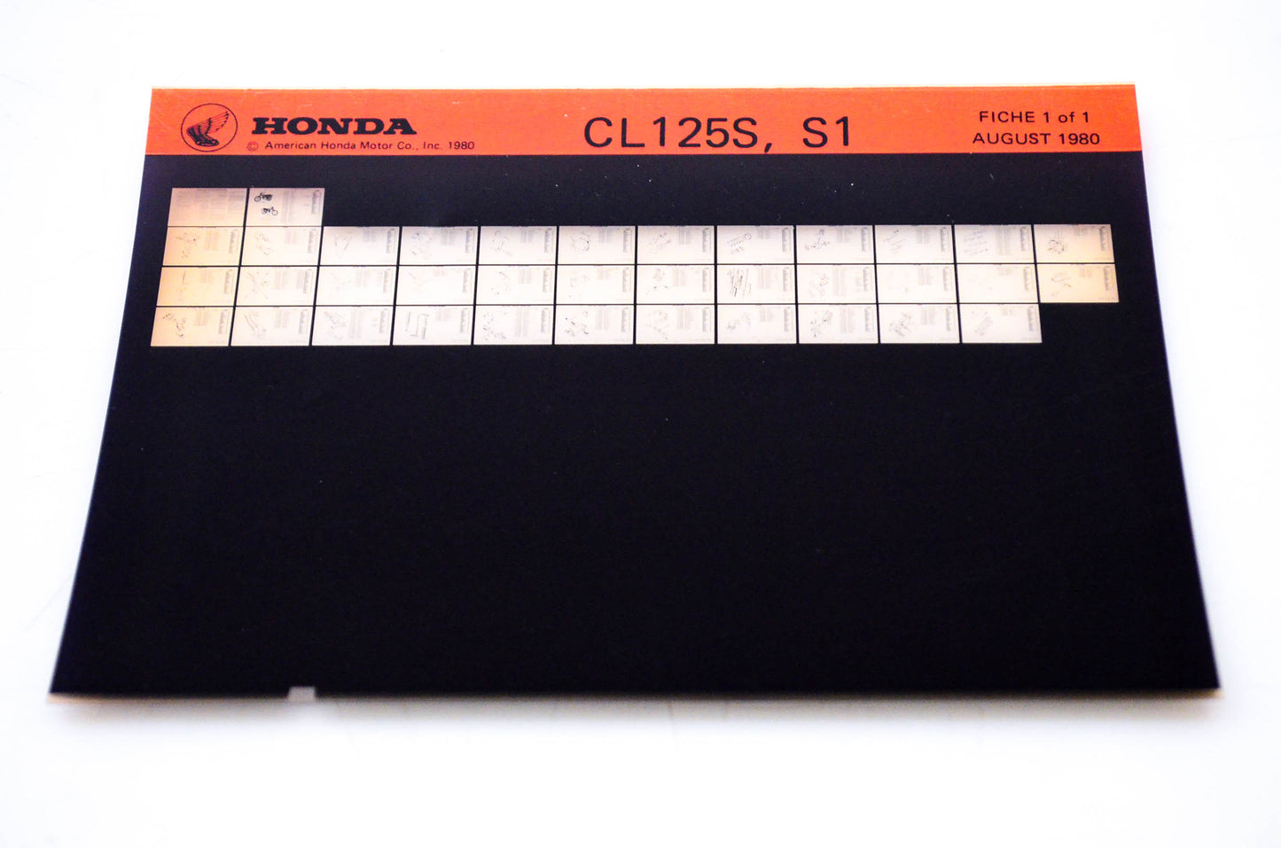 OEM Honda CL 125S, S1 1980/August '80 Parts Catalog Microfiche