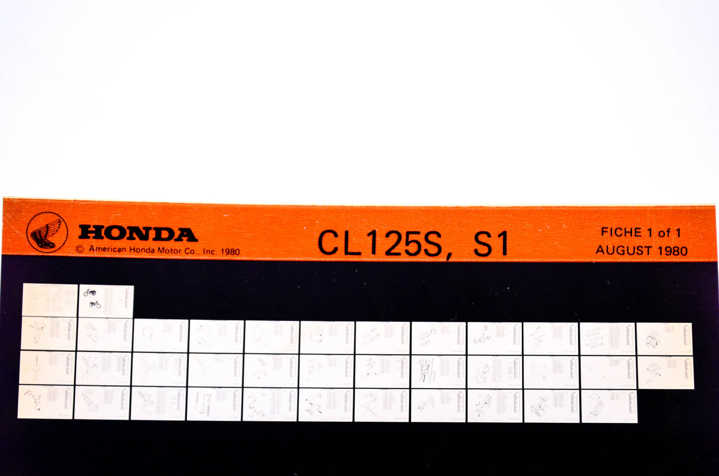 OEM Honda CL 125S, S1 1980/August '80 Parts Catalog Microfiche
