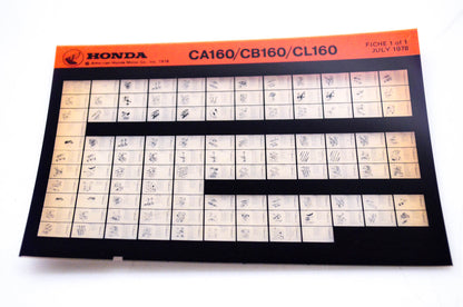 OEM Honda CA160/CB160/CL160 1978/July '80 Parts Catalog Microfiche