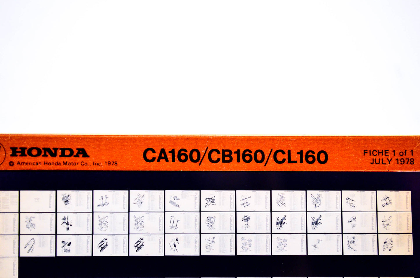 OEM Honda CA160/CB160/CL160 1978/July '80 Parts Catalog Microfiche