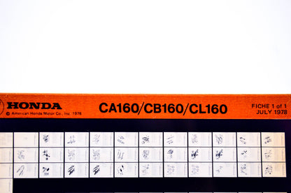 OEM Honda CA160/CB160/CL160 1978/July '80 Parts Catalog Microfiche