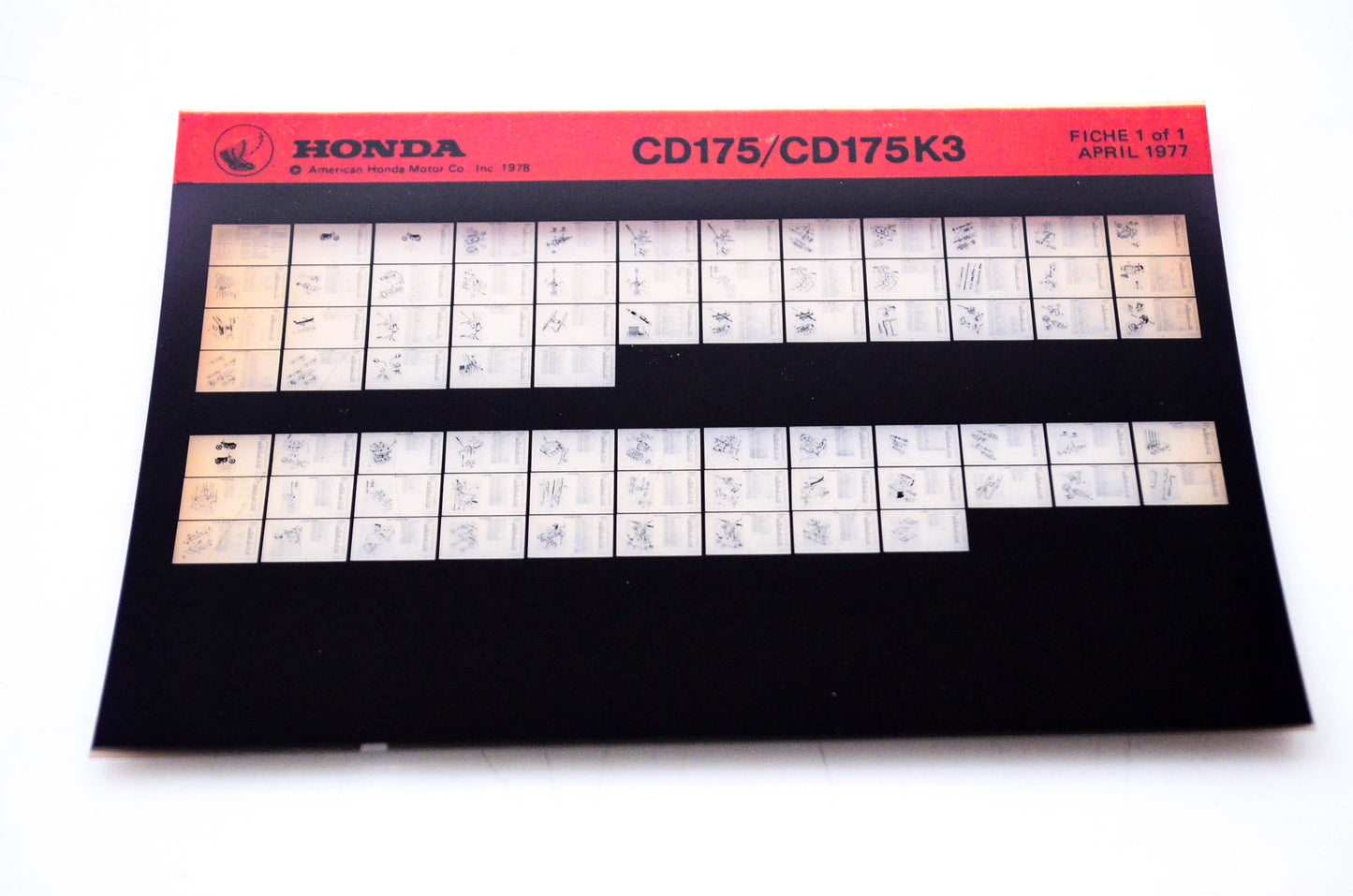 OEM Honda CD175/CD175K3 1977/April '77 Parts Catalog Microfiche