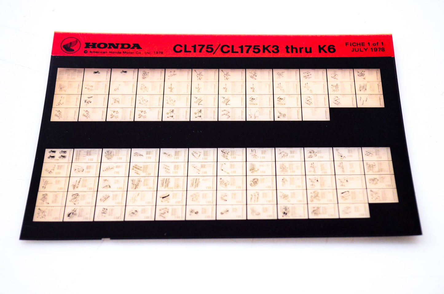 OEM Honda CL175/CL175K3 - K6 1978/July '78 Parts Catalog Microfiche