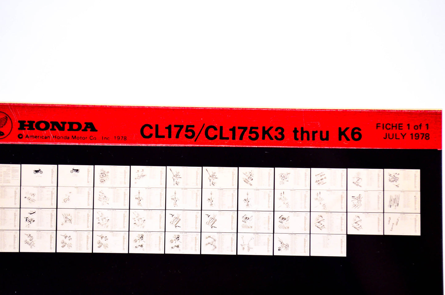 OEM Honda CL175/CL175K3 - K6 1978/July '78 Parts Catalog Microfiche