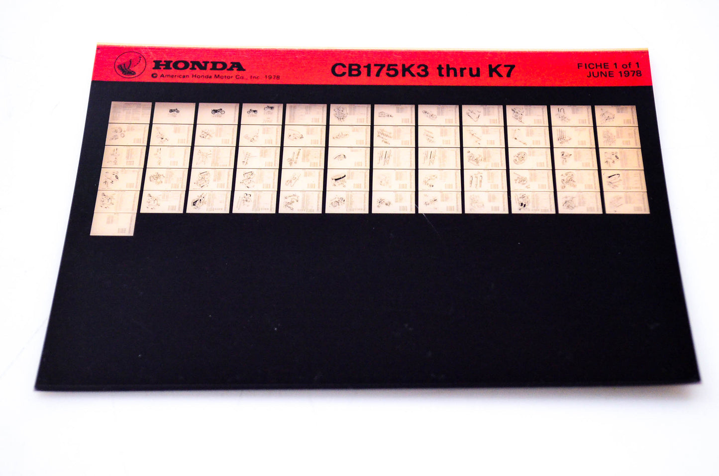 OEM Honda CB175K3 - K7 1978/June '78 Parts Catalog Microfiche