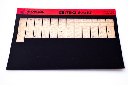 OEM Honda CB175K3 - K7 1978/June '78 Parts Catalog Microfiche