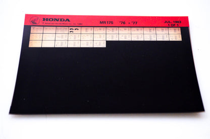 OEM Honda MR175 1983/July '76 - '77 Parts Catalog Microfiche