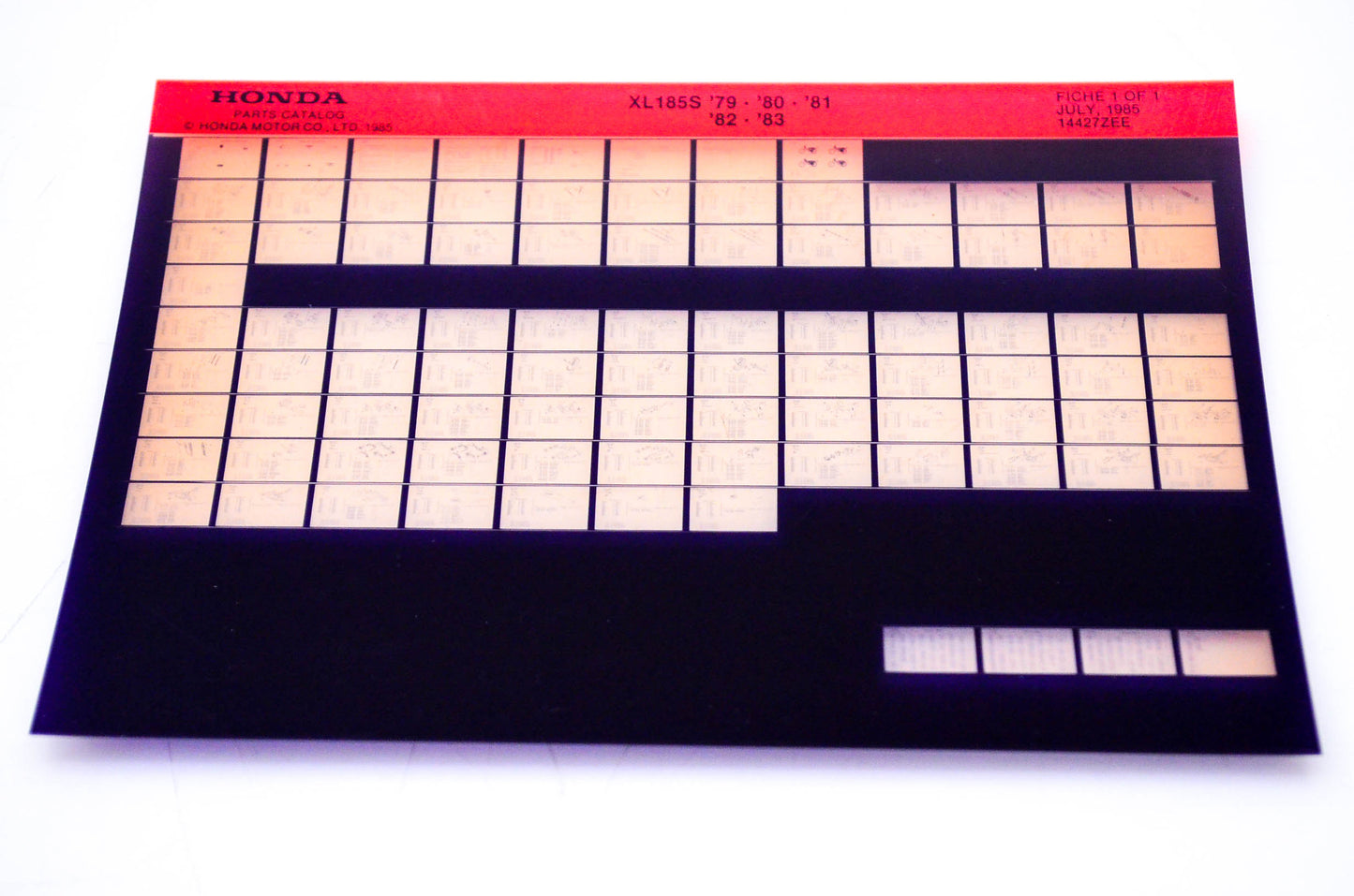 OEM Honda XL185S 1985/July '79 - '83 Parts Catalog Microfiche