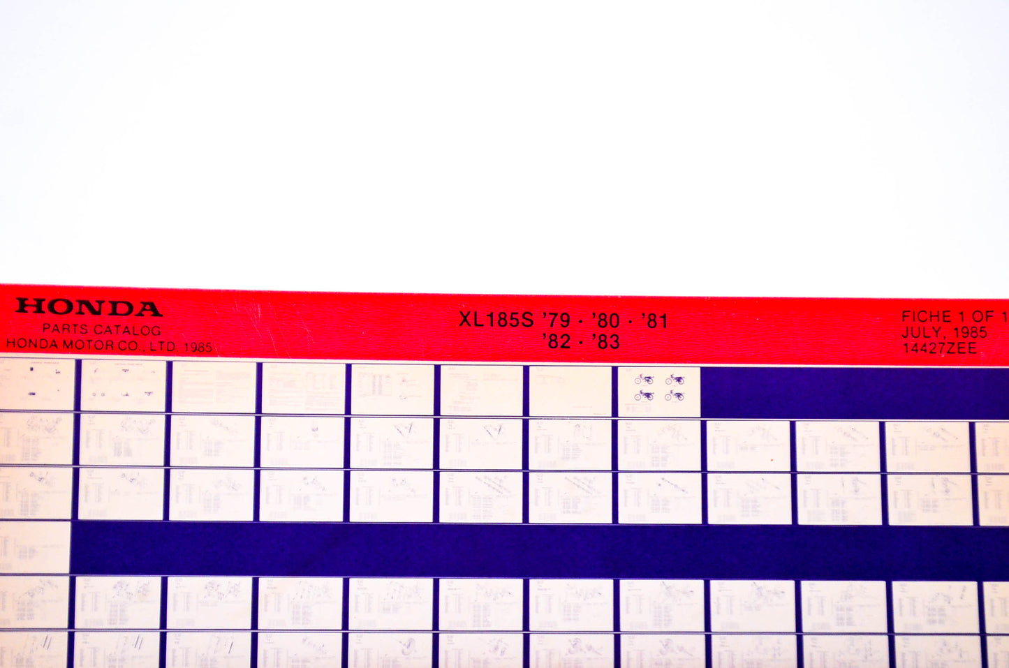 OEM Honda XL185S 1985/July '79 - '83 Parts Catalog Microfiche
