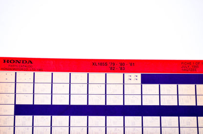OEM Honda XL185S 1985/July '79 - '83 Parts Catalog Microfiche