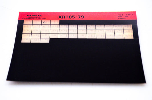 OEM Honda XR185 1981/May '79 Parts Catalog Microfiche