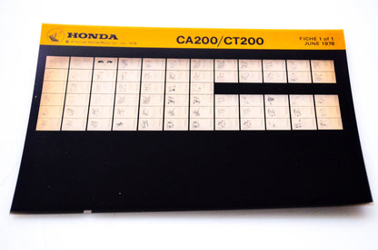 OEM Honda CA200/CT200 1978/June '78 Parts Catalog Microfiche