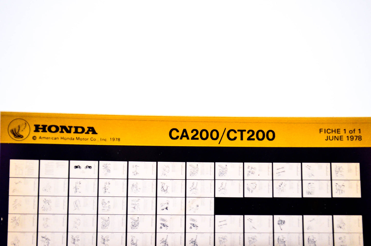 OEM Honda CA200/CT200 1978/June '78 Parts Catalog Microfiche