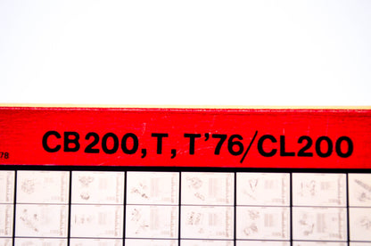 OEM Honda CB200, T, T'76/CL200 1978/July '78 Parts Catalog Microfiche