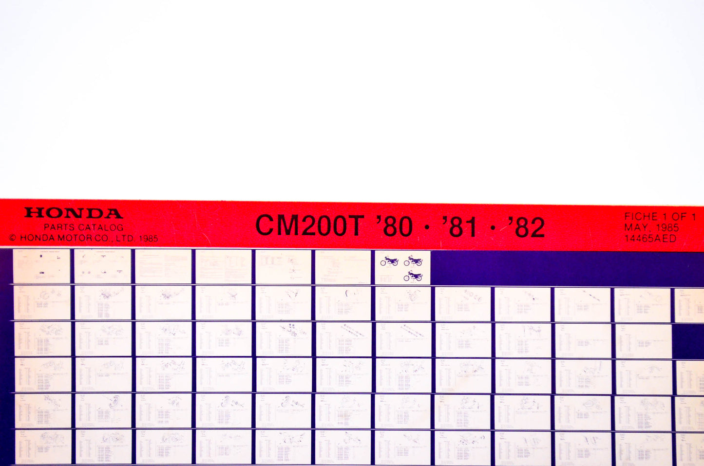 OEM Honda CM200T 1985/May '80 - '82 Parts Catalog Microfiche