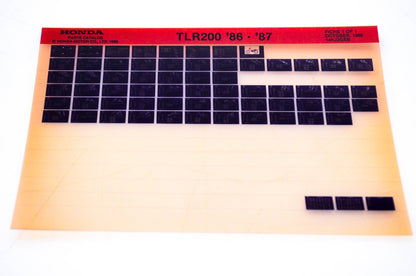 OEM Honda TLR200 1986/October '86 - '87 Parts Catalog Microfiche