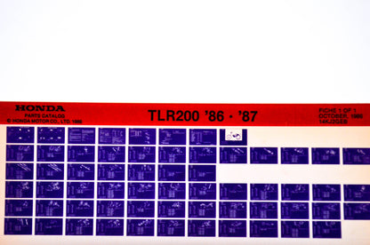 OEM Honda TLR200 1986/October '86 - '87 Parts Catalog Microfiche