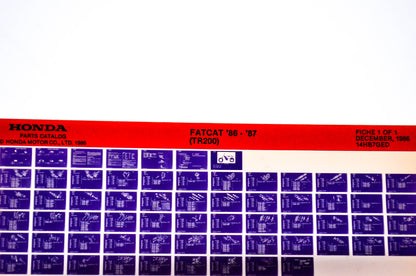 OEM Honda TR200 1986/December '86 - '87 FatCat Parts Catalog Microfiche