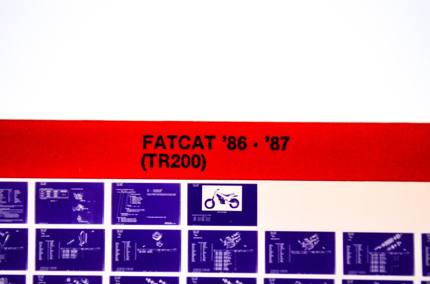 OEM Honda TR200 1986/December '86 - '87 FatCat Parts Catalog Microfiche