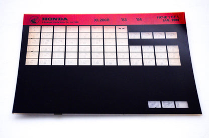OEM Honda XL200R 1984/January '83 - '84 Parts Catalog Microfiche