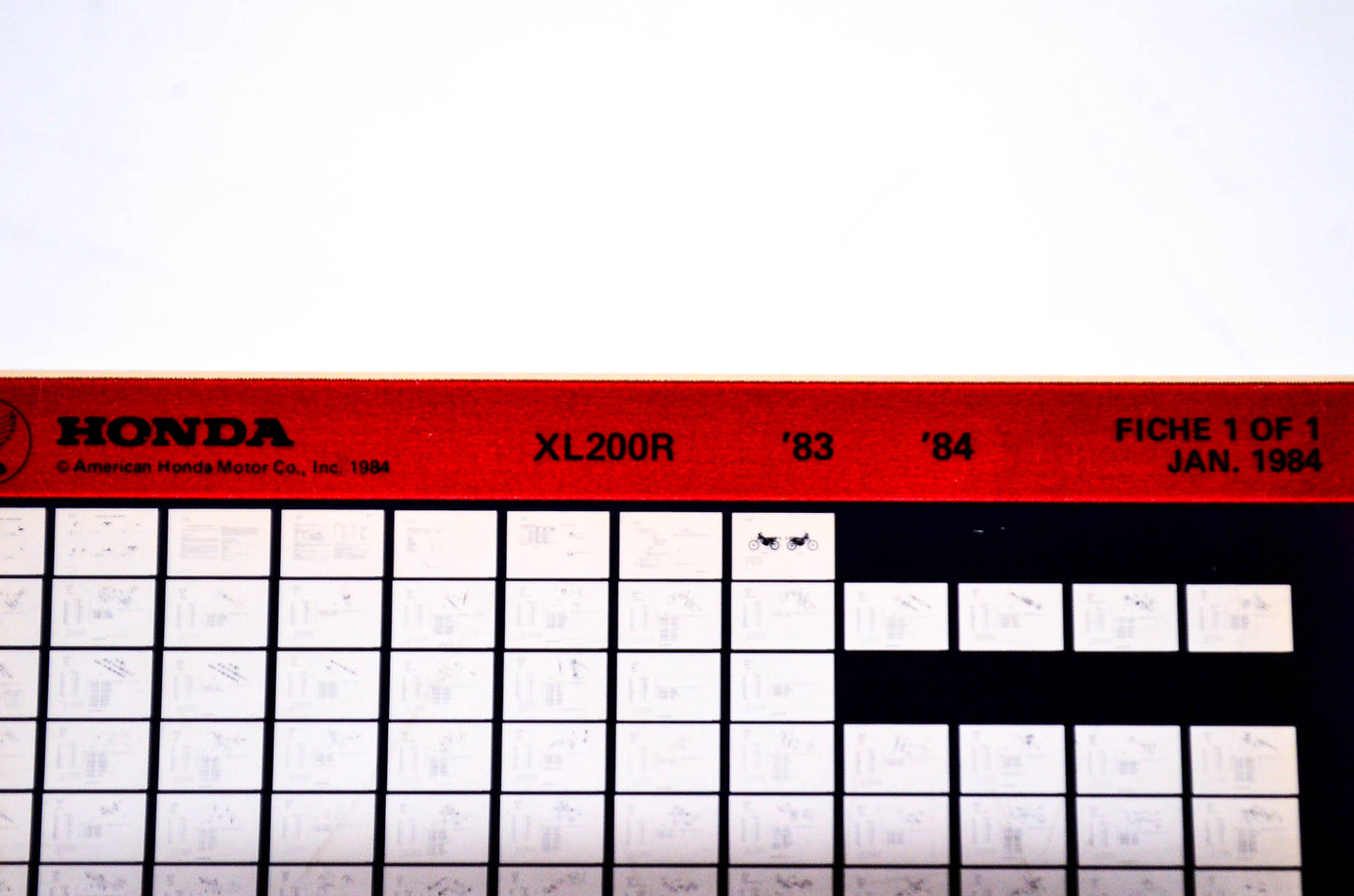 OEM Honda XL200R 1984/January '83 - '84 Parts Catalog Microfiche