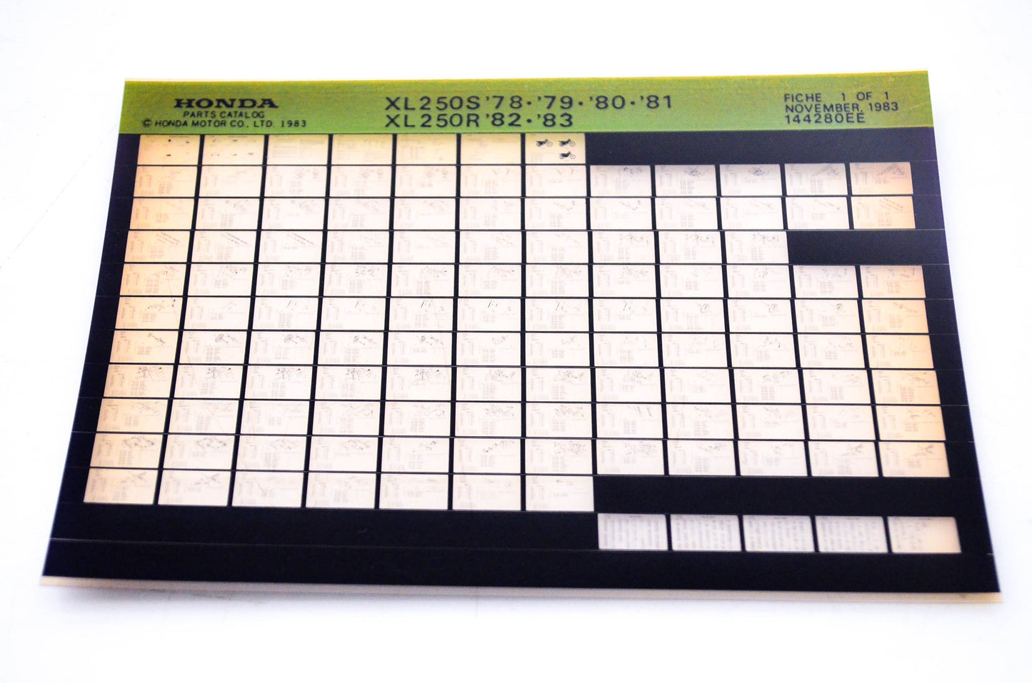 OEM Honda XL250S/XL250R 1983/November '78 - '83 Parts Catalog Microfiche