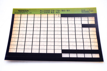 OEM Honda XL250S/XL250R 1983/November '78 - '83 Parts Catalog Microfiche