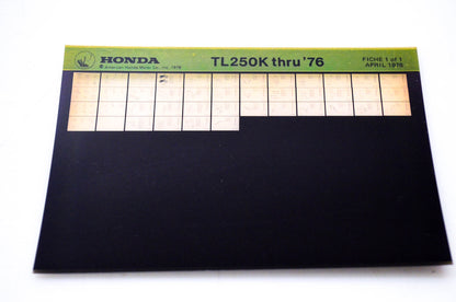 OEM Honda TL250K 1978/April '76 Parts Catalog Microfiche