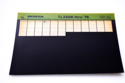 OEM Honda TL250K 1978/April '76 Parts Catalog Microfiche