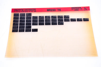OEM Honda MR250 1986/September '76 Parts Catalog Microfiche