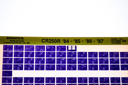 OEM Honda CR250R 1986/October '84 - '87 Parts Catalog Microfiche
