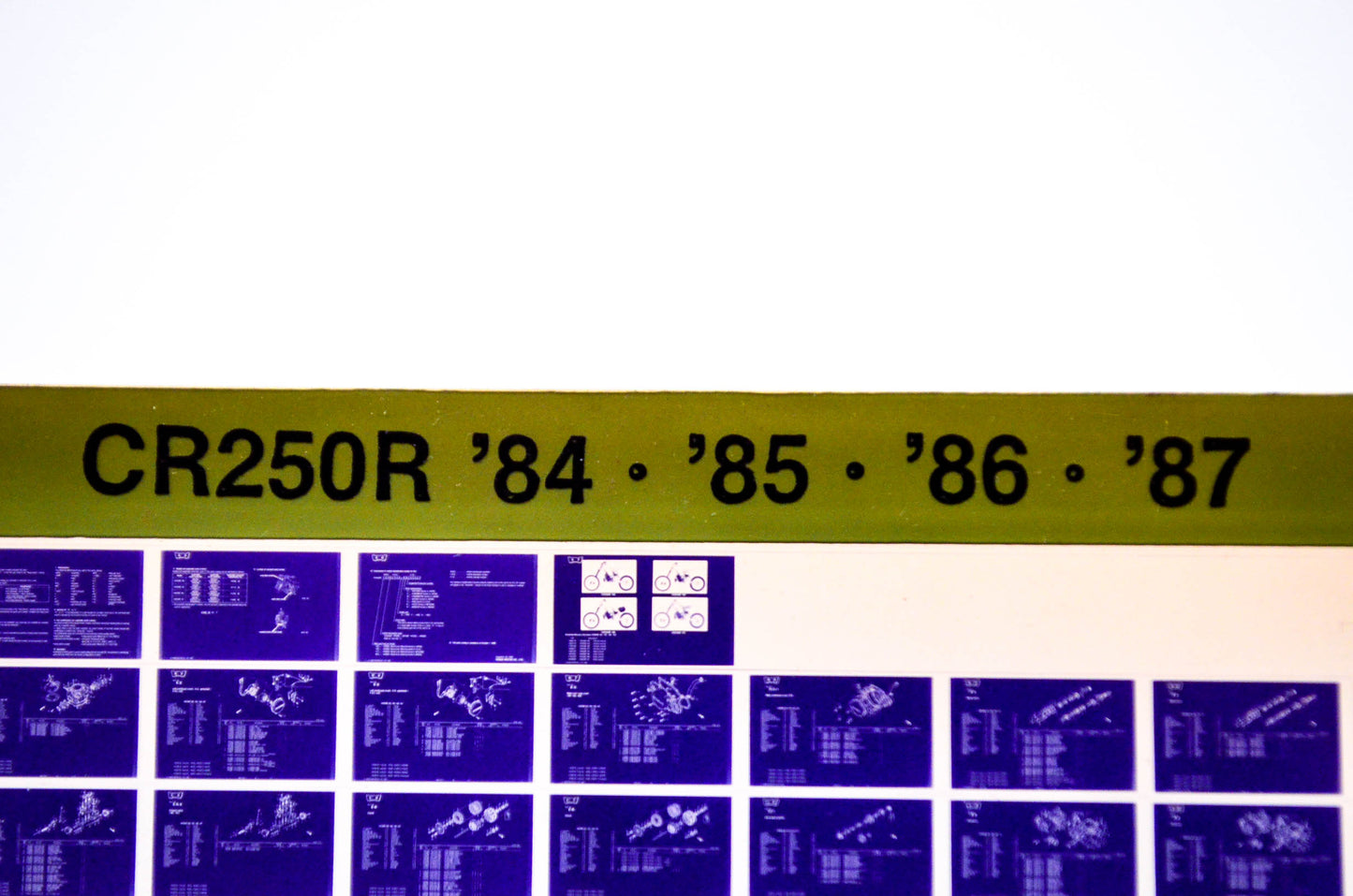 OEM Honda CR250R 1986/October '84 - '87 Parts Catalog Microfiche
