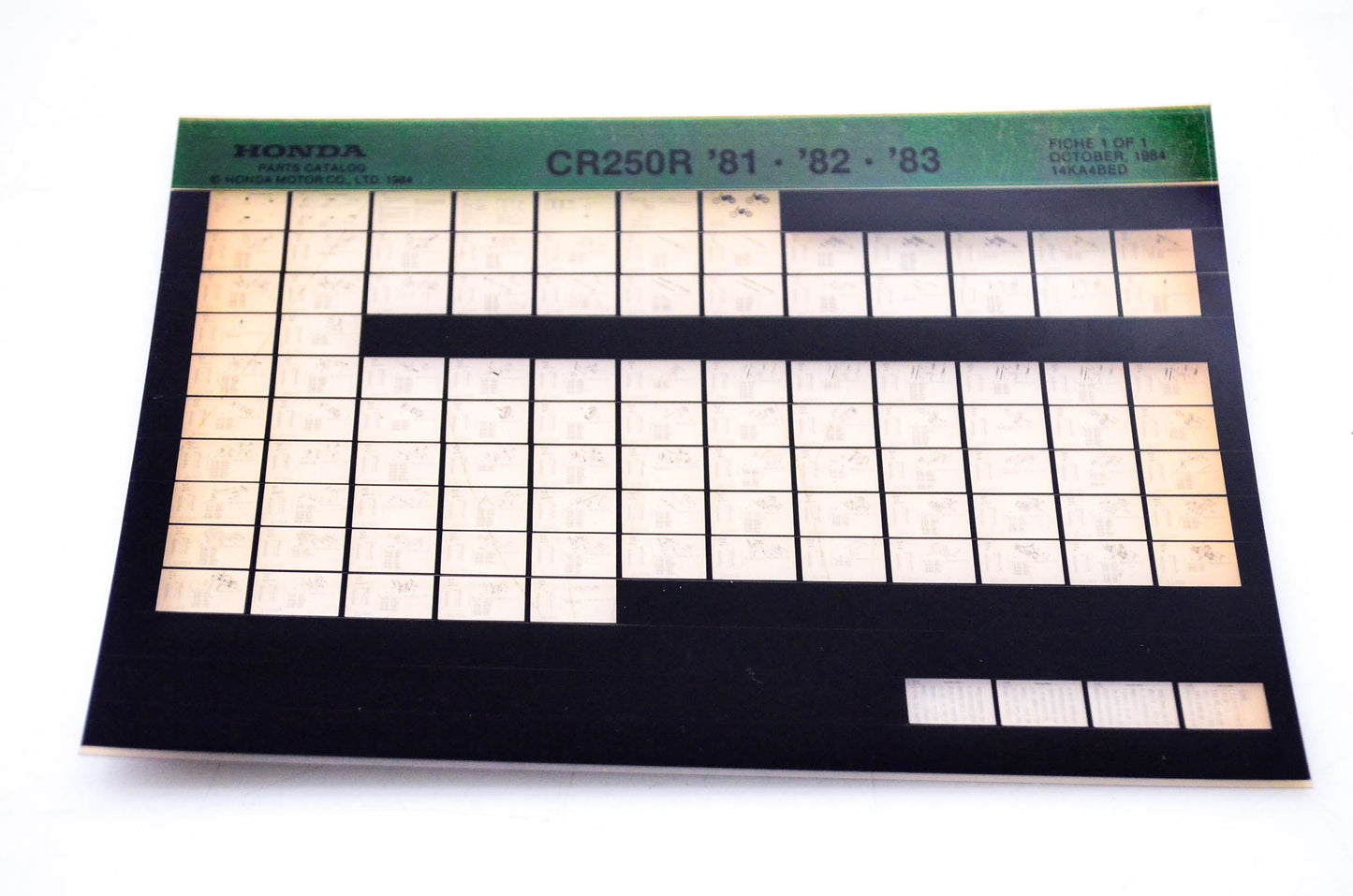 OEM Honda CR 250R 1984/October '81 - '83 Parts Catalog Microfiche