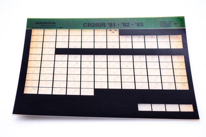 OEM Honda CR 250R 1984/October '81 - '83 Parts Catalog Microfiche
