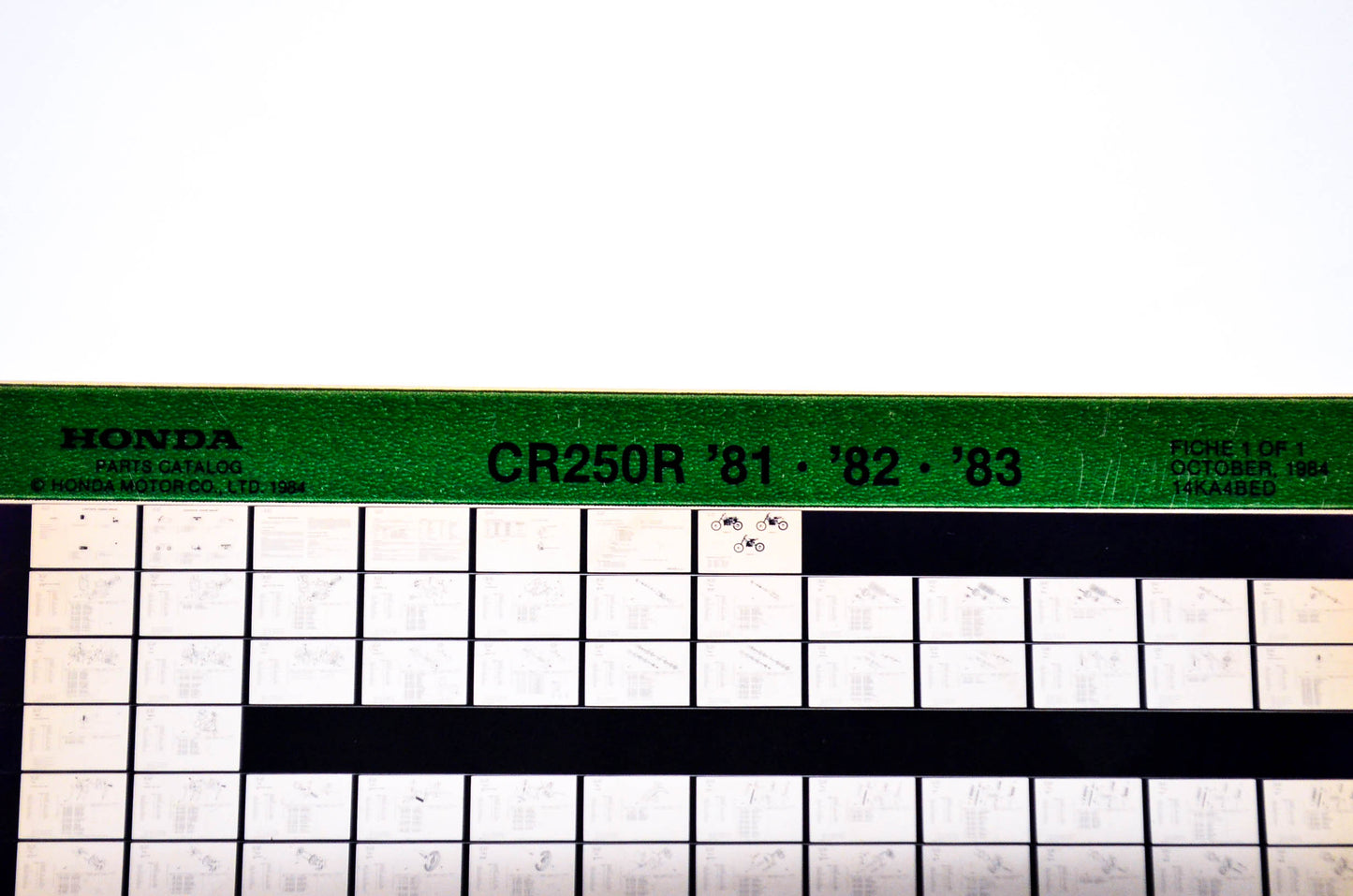 OEM Honda CR 250R 1984/October '81 - '83 Parts Catalog Microfiche