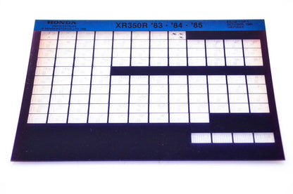 OEM Honda XR350R 1985/October '83 - '85 Parts Catalog Microfiche
