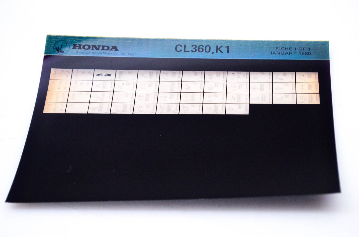 OEM Honda CL360,K1 1980/January '80 Parts Catalog Microfiche