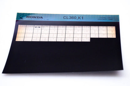 OEM Honda CL360,K1 1980/January '80 Parts Catalog Microfiche