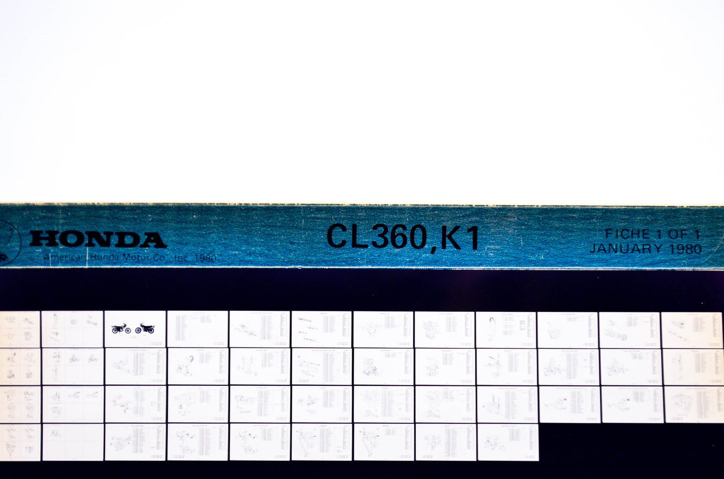 OEM Honda CL360,K1 1980/January '80 Parts Catalog Microfiche