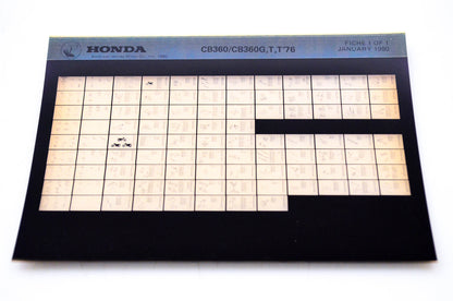 OEM Honda CB360/CB360G,T,T'76 1980/January '76 Parts Catalog Microfiche