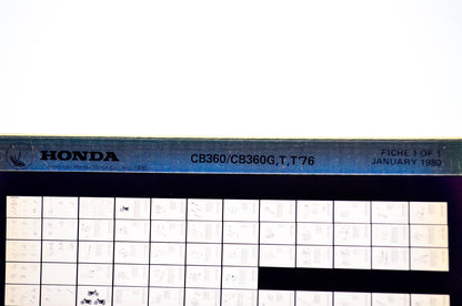 OEM Honda CB360/CB360G,T,T'76 1980/January '76 Parts Catalog Microfiche