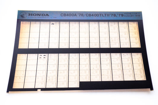 OEM Honda CB400A '78/CB400TI,TII'78,'79 1979/August '78 - '79 Parts Catalog Microfiche