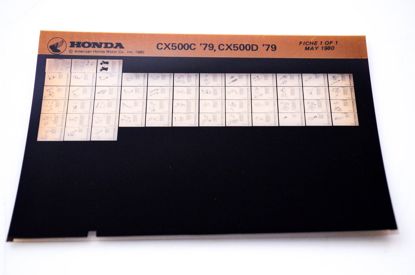 OEM Honda CX500C '79, CX500D '79 1980/May '79 Parts Catalog Microfiche