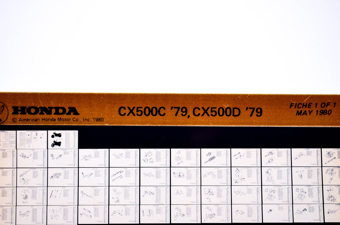 OEM Honda CX500C '79, CX500D '79 1980/May '79 Parts Catalog Microfiche