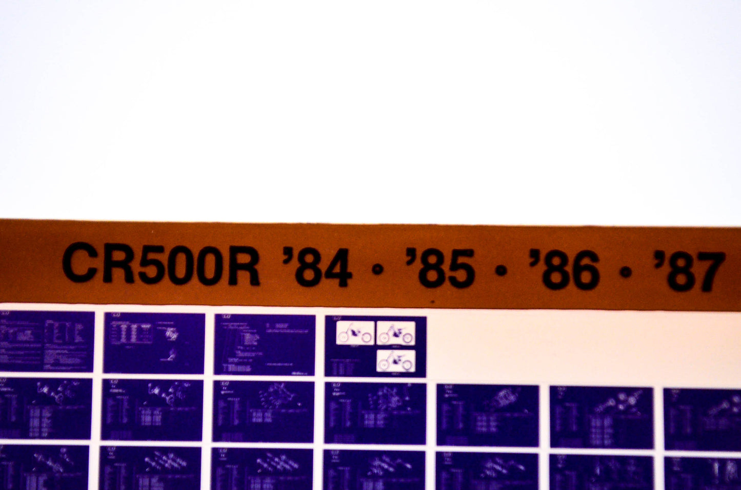 OEM Honda CR500R 1986/October '84 - '87 Parts Catalog Microfiche